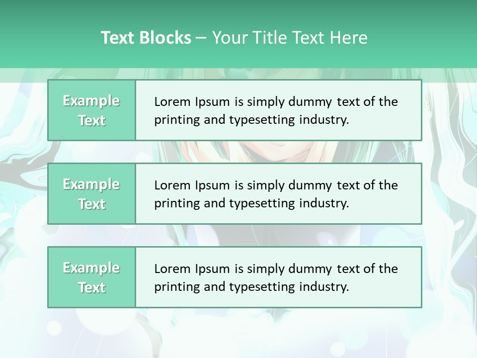 An Anime Character With Green Hair And A Green Background PowerPoint Template
