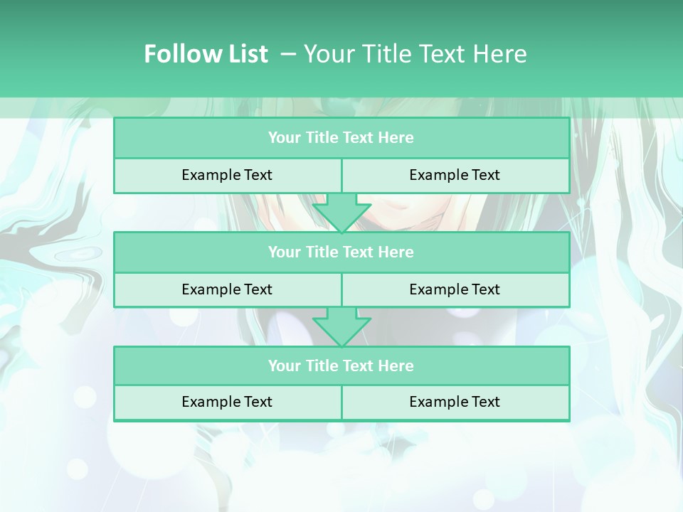 An Anime Character With Green Hair And A Green Background PowerPoint Template
