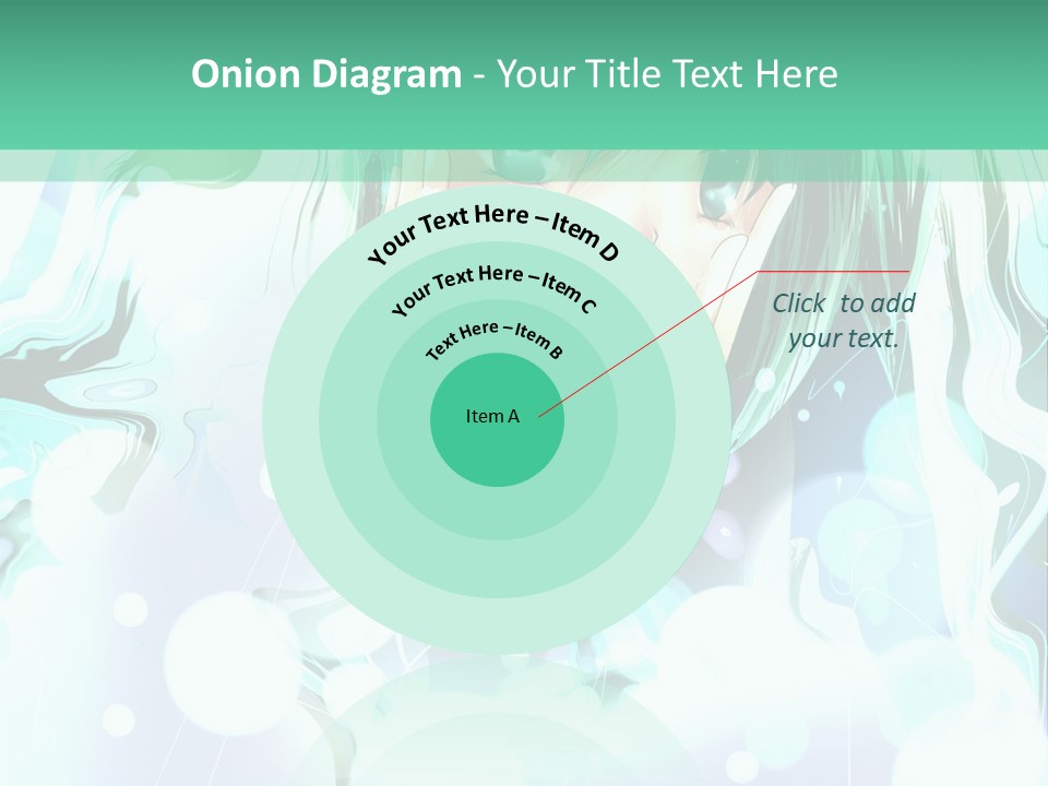 An Anime Character With Green Hair And A Green Background PowerPoint Template