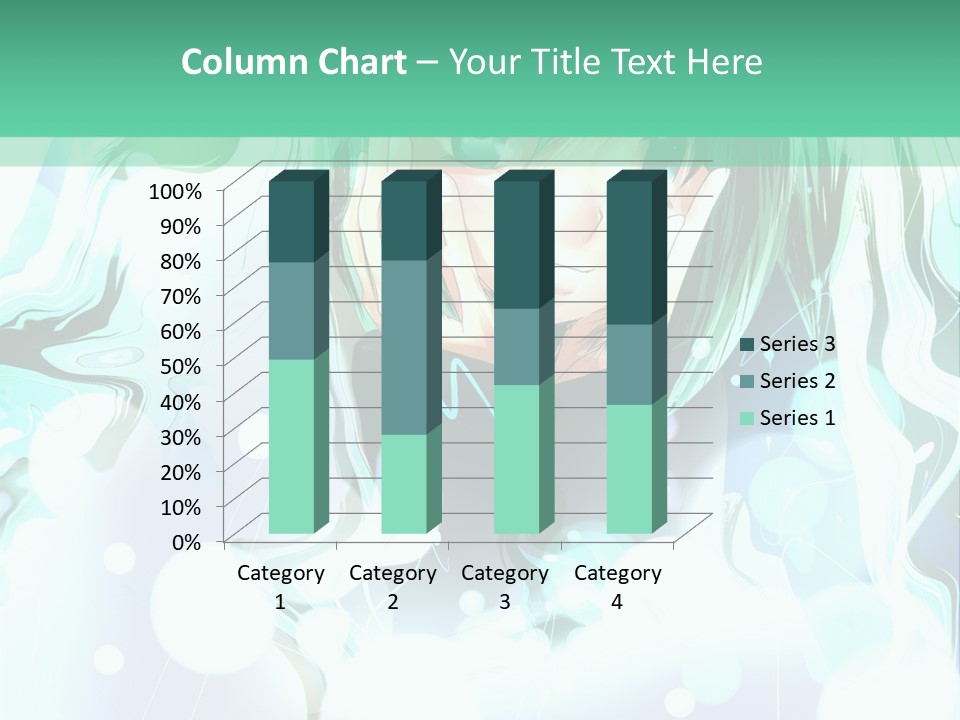 An Anime Character With Green Hair And A Green Background PowerPoint Template