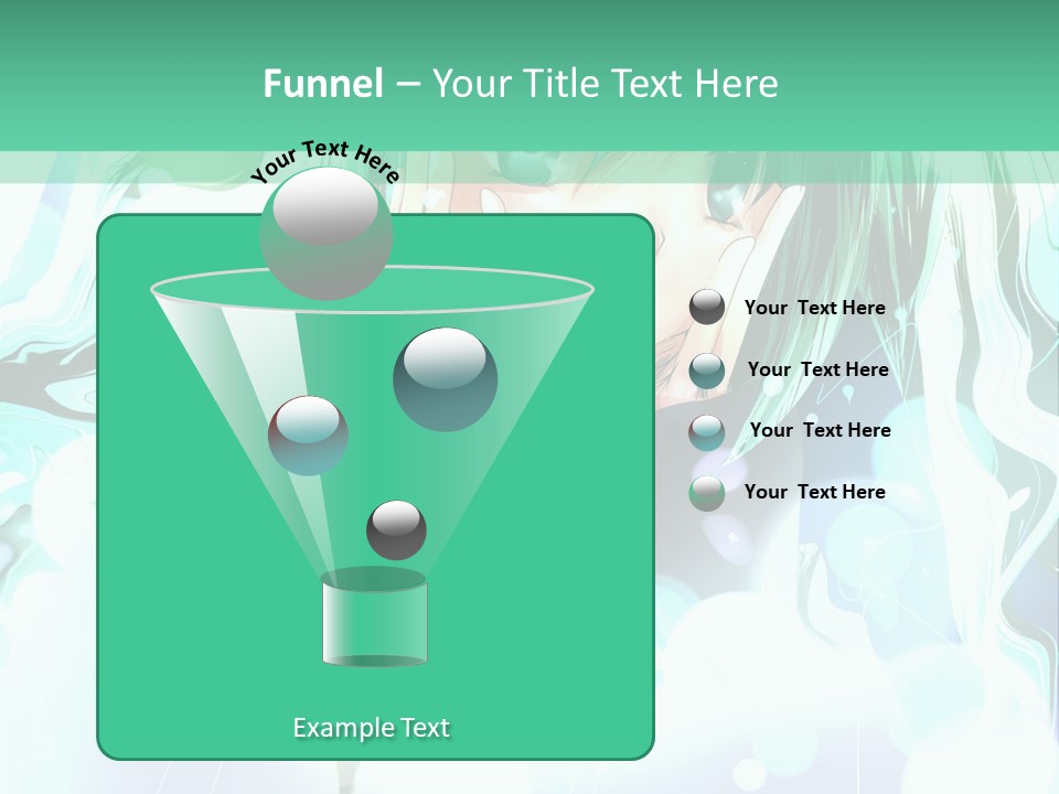 An Anime Character With Green Hair And A Green Background PowerPoint Template