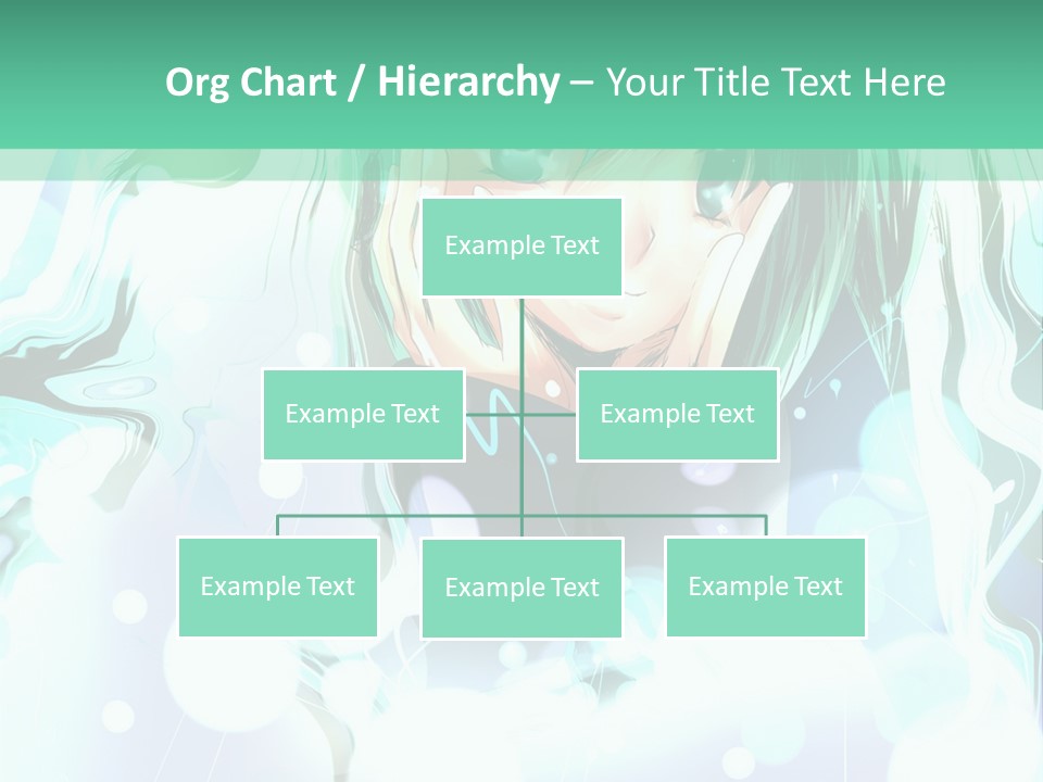 An Anime Character With Green Hair And A Green Background PowerPoint Template