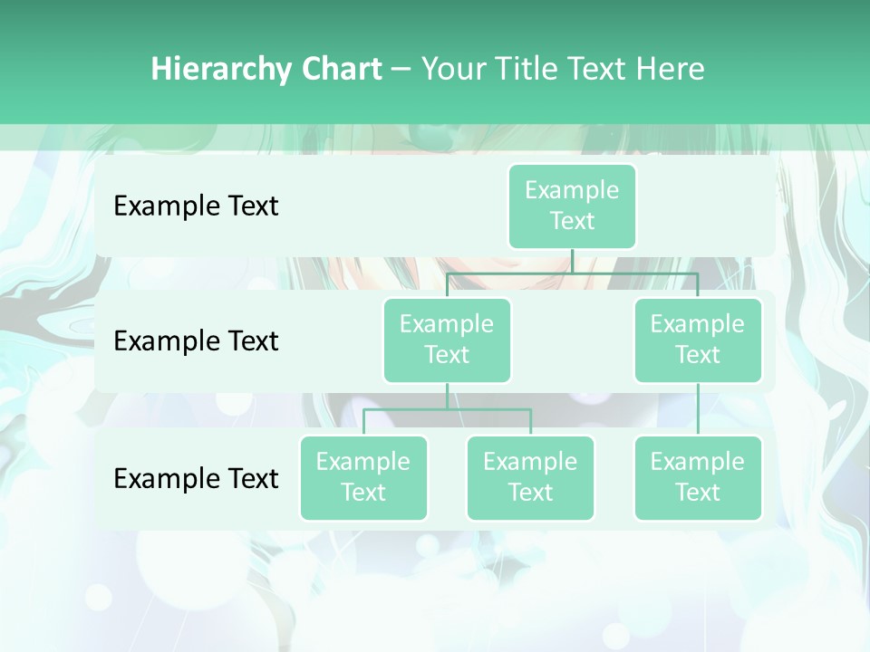 An Anime Character With Green Hair And A Green Background PowerPoint Template