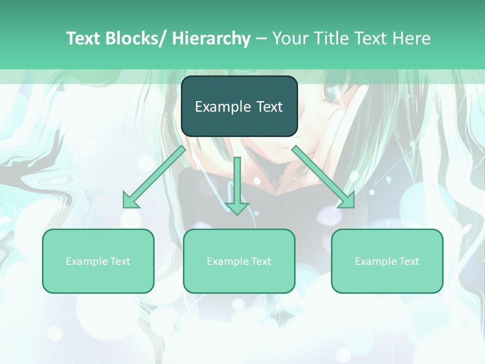 An Anime Character With Green Hair And A Green Background PowerPoint Template