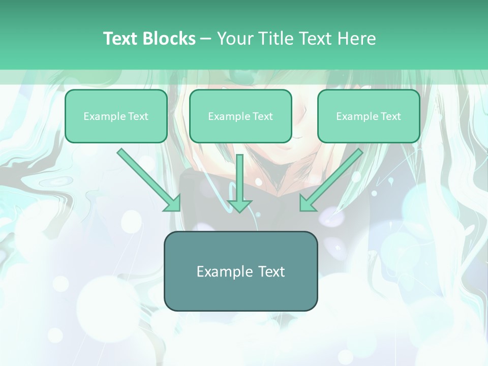 An Anime Character With Green Hair And A Green Background PowerPoint Template