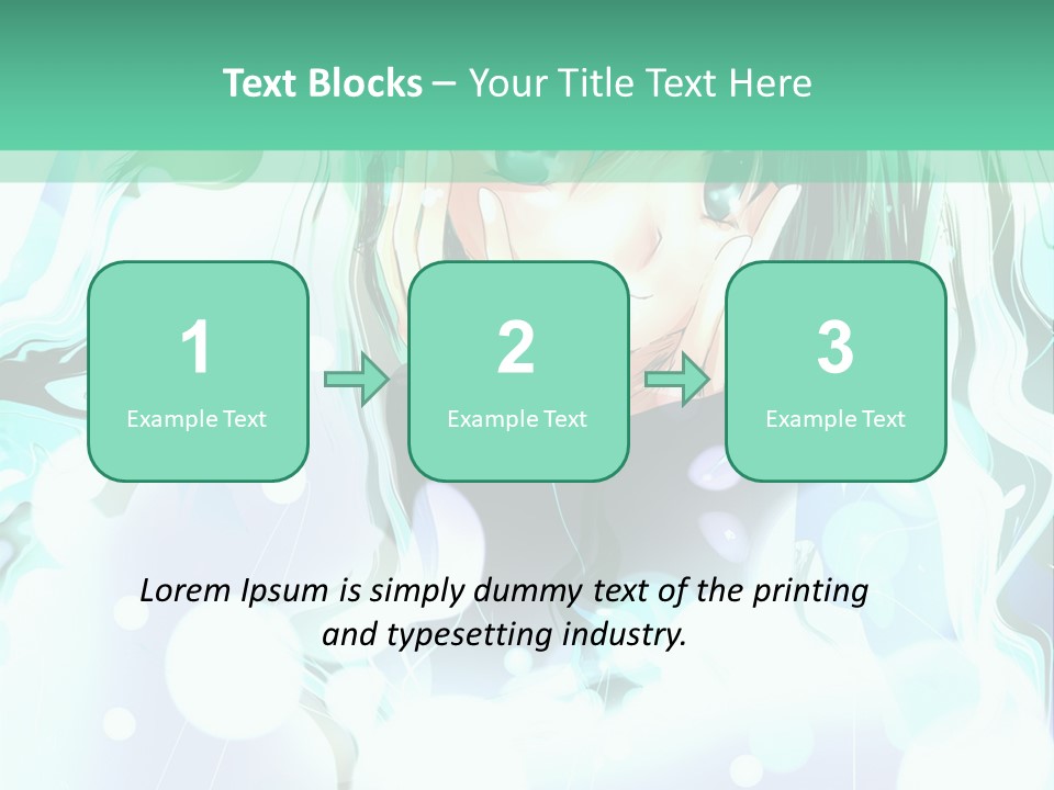 An Anime Character With Green Hair And A Green Background PowerPoint Template