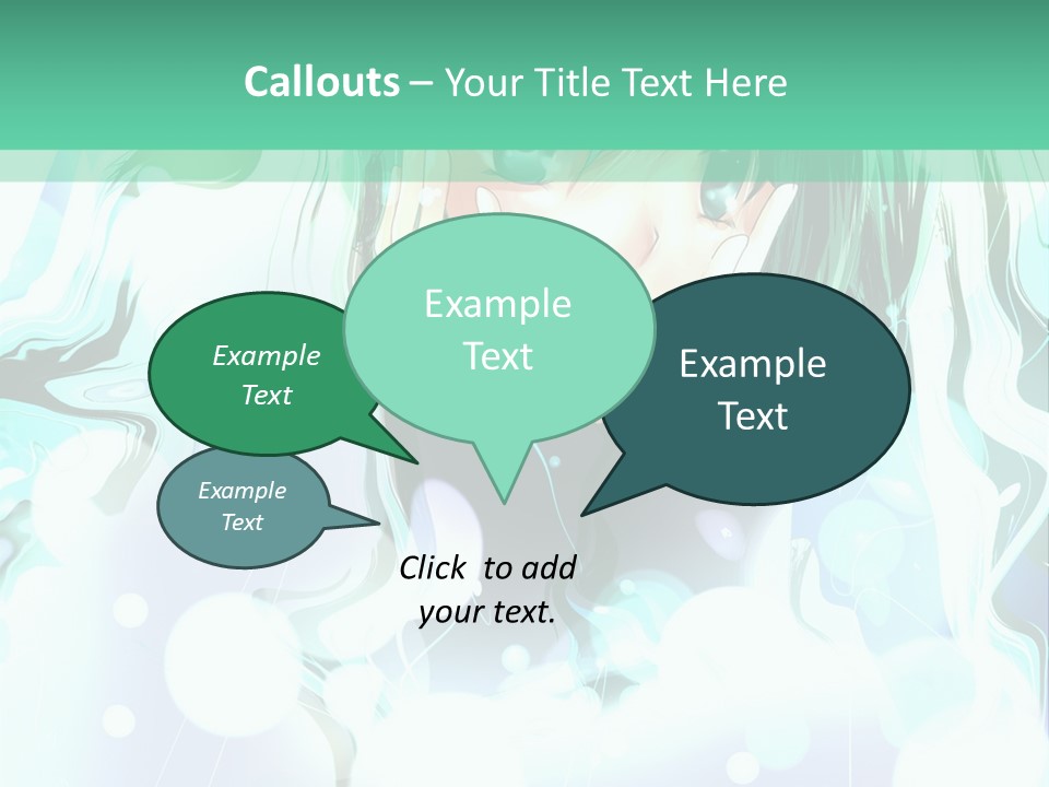 An Anime Character With Green Hair And A Green Background PowerPoint Template