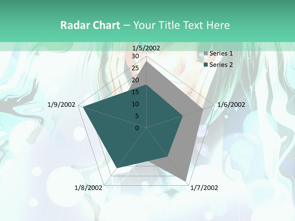 An Anime Character With Green Hair And A Green Background PowerPoint Template