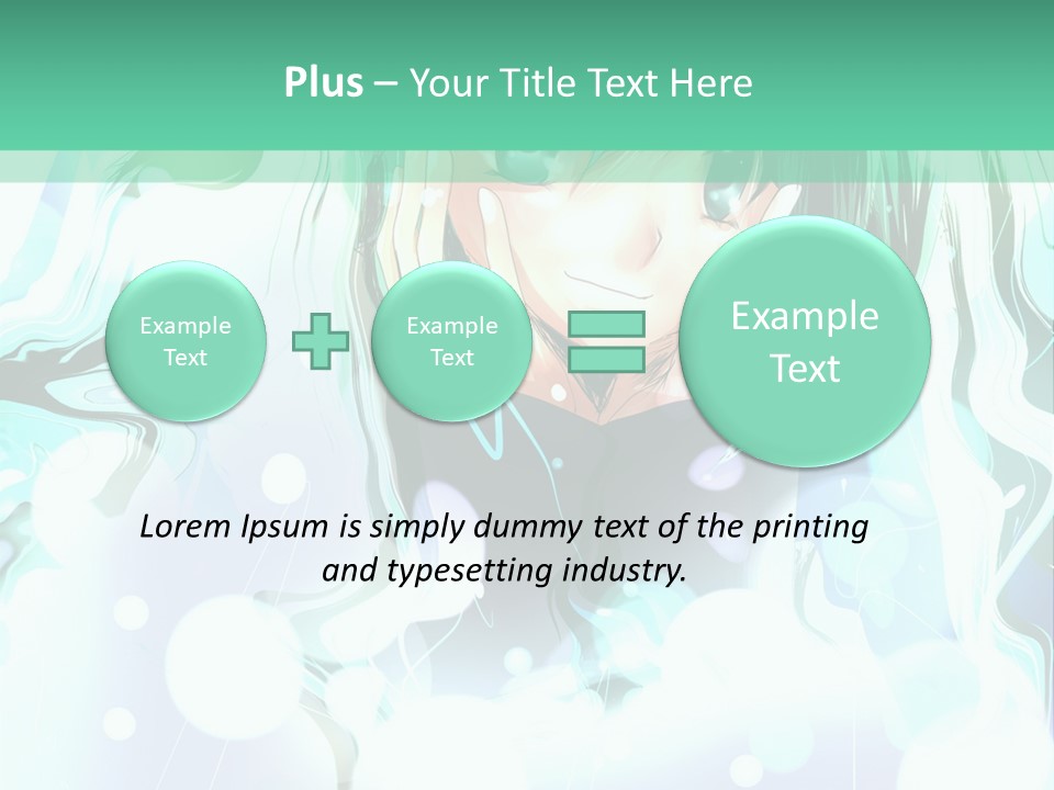 An Anime Character With Green Hair And A Green Background PowerPoint Template