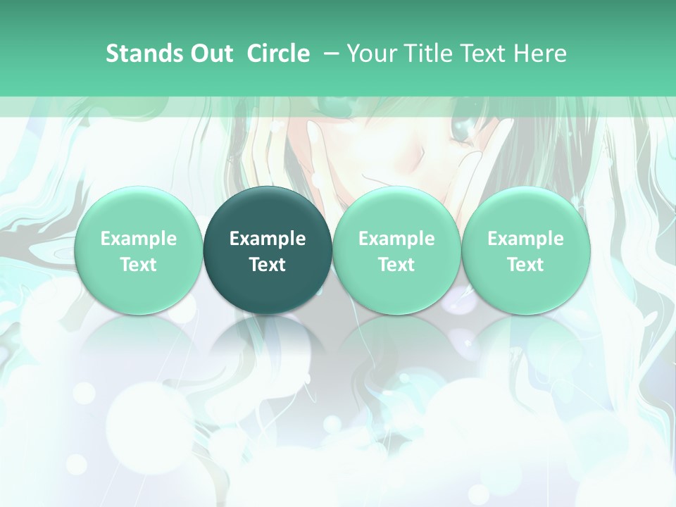 An Anime Character With Green Hair And A Green Background PowerPoint Template