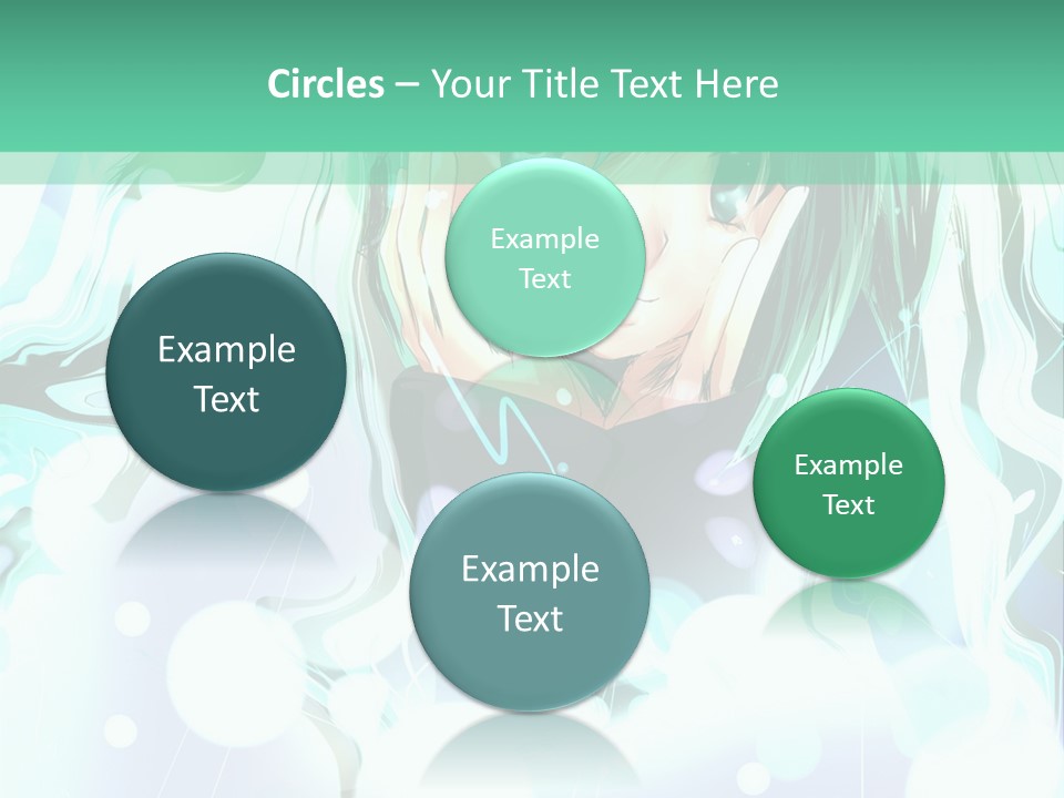 An Anime Character With Green Hair And A Green Background PowerPoint Template