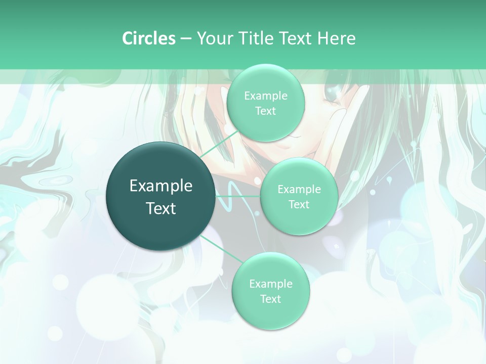 An Anime Character With Green Hair And A Green Background PowerPoint Template