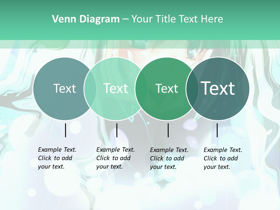 An Anime Character With Green Hair And A Green Background PowerPoint Template