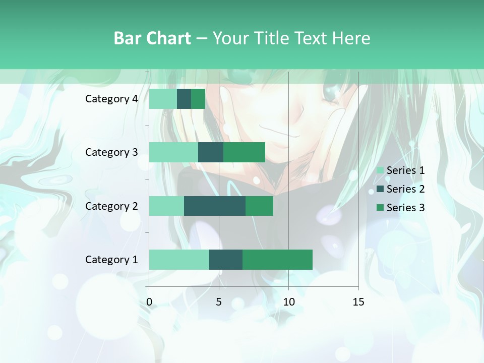 An Anime Character With Green Hair And A Green Background PowerPoint Template