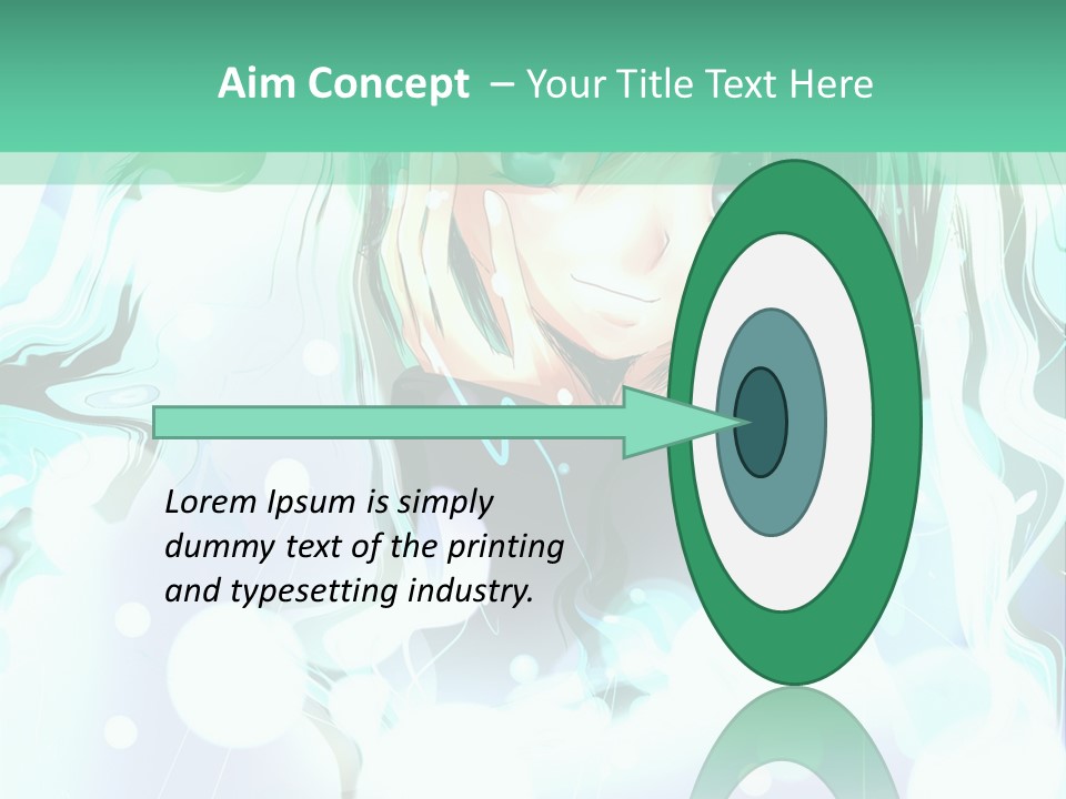 An Anime Character With Green Hair And A Green Background PowerPoint Template