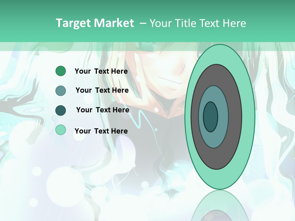 An Anime Character With Green Hair And A Green Background PowerPoint Template