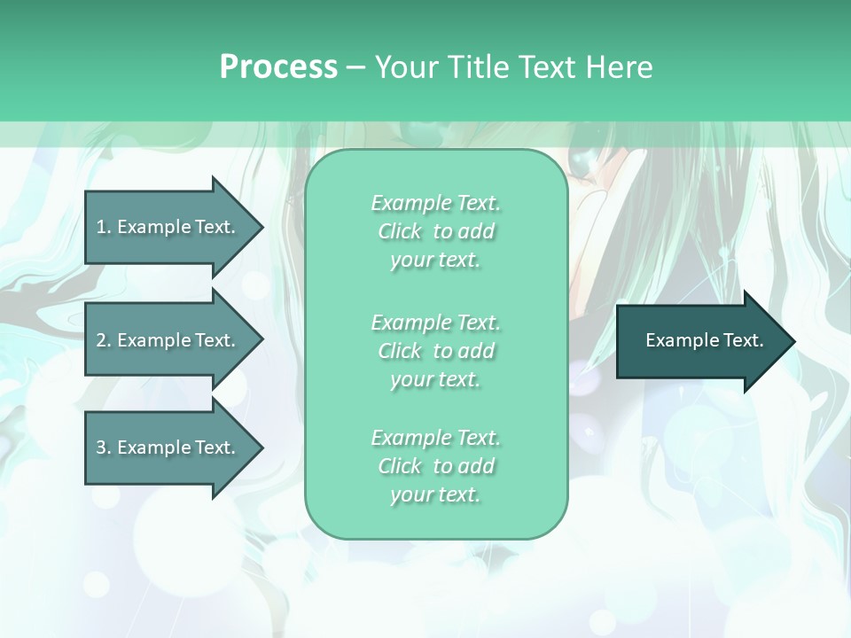 An Anime Character With Green Hair And A Green Background PowerPoint Template