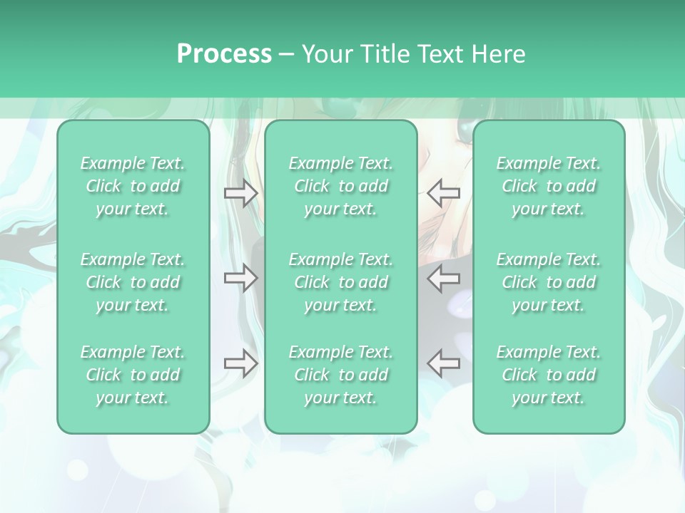 An Anime Character With Green Hair And A Green Background PowerPoint Template