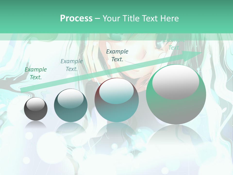 An Anime Character With Green Hair And A Green Background PowerPoint Template