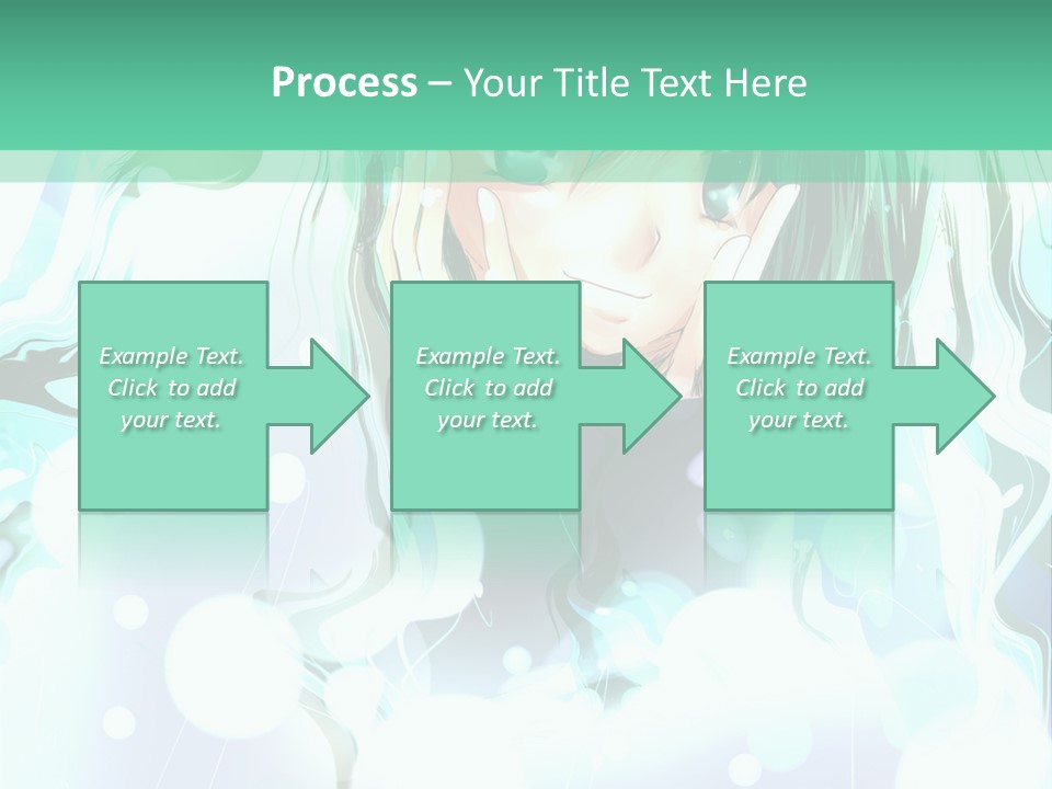 An Anime Character With Green Hair And A Green Background PowerPoint Template