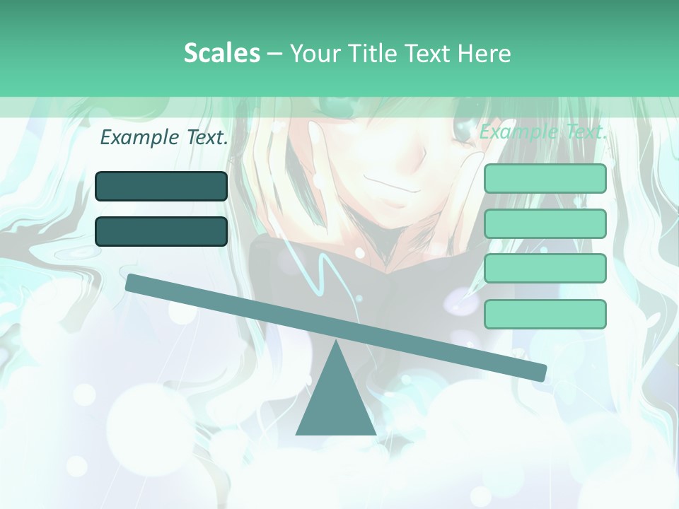 An Anime Character With Green Hair And A Green Background PowerPoint Template