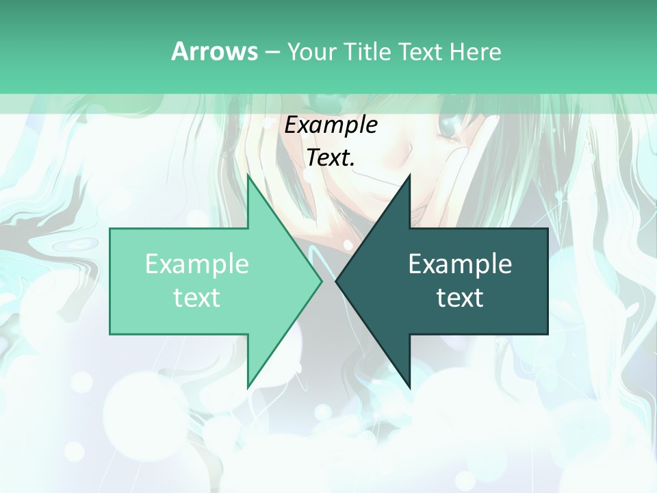 An Anime Character With Green Hair And A Green Background PowerPoint Template