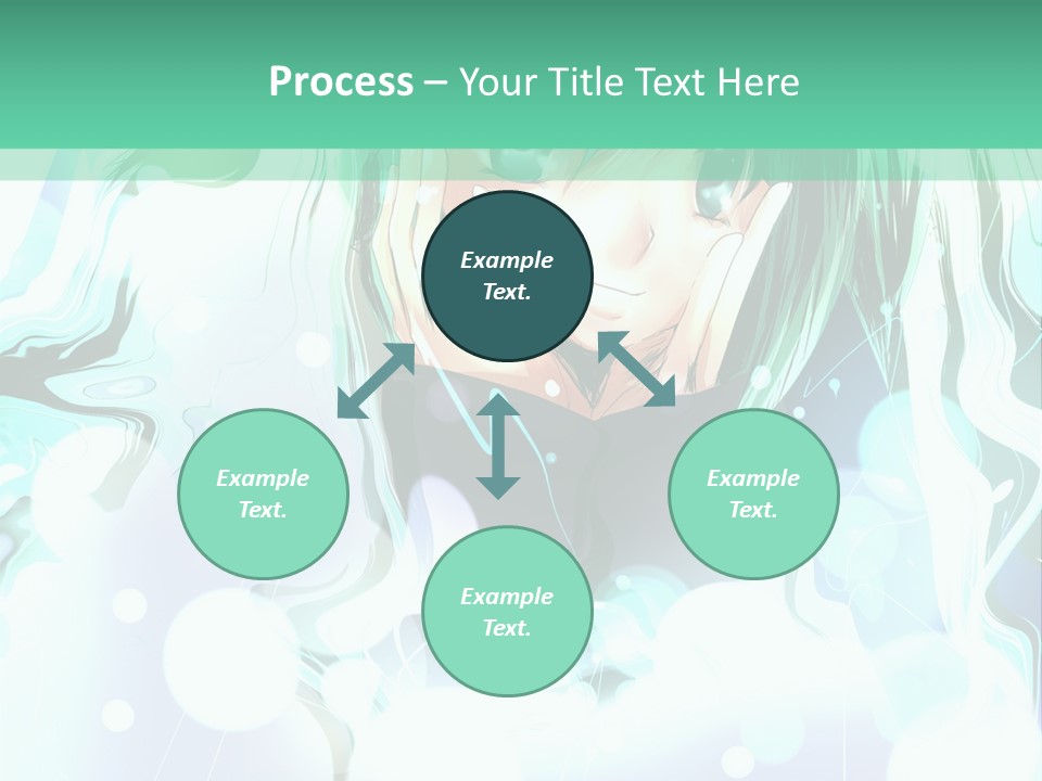 An Anime Character With Green Hair And A Green Background PowerPoint Template