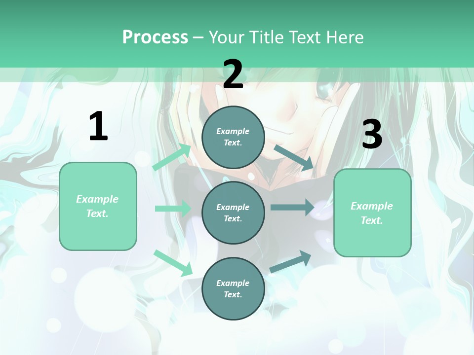 An Anime Character With Green Hair And A Green Background PowerPoint Template