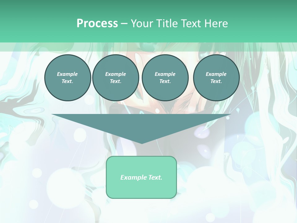 An Anime Character With Green Hair And A Green Background PowerPoint Template