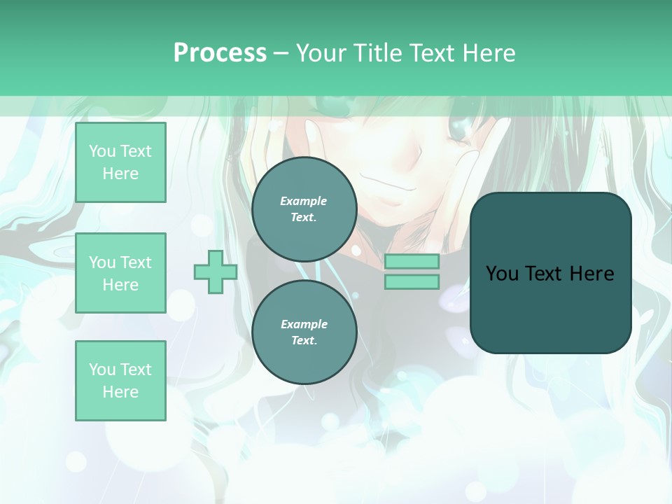 An Anime Character With Green Hair And A Green Background PowerPoint Template