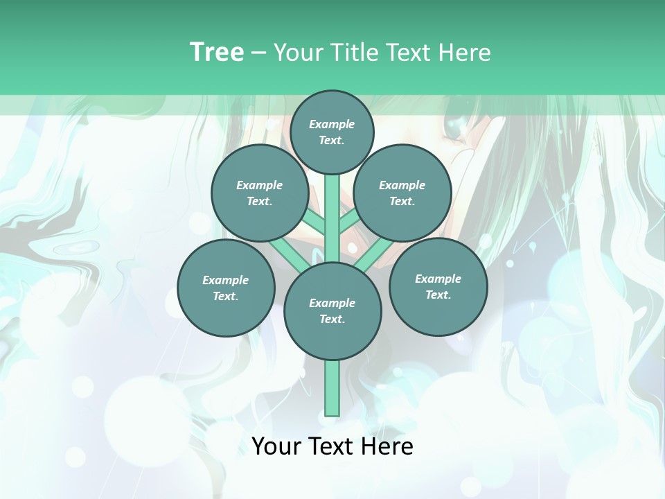 An Anime Character With Green Hair And A Green Background PowerPoint Template