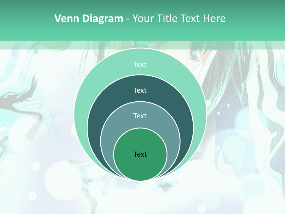 An Anime Character With Green Hair And A Green Background PowerPoint Template