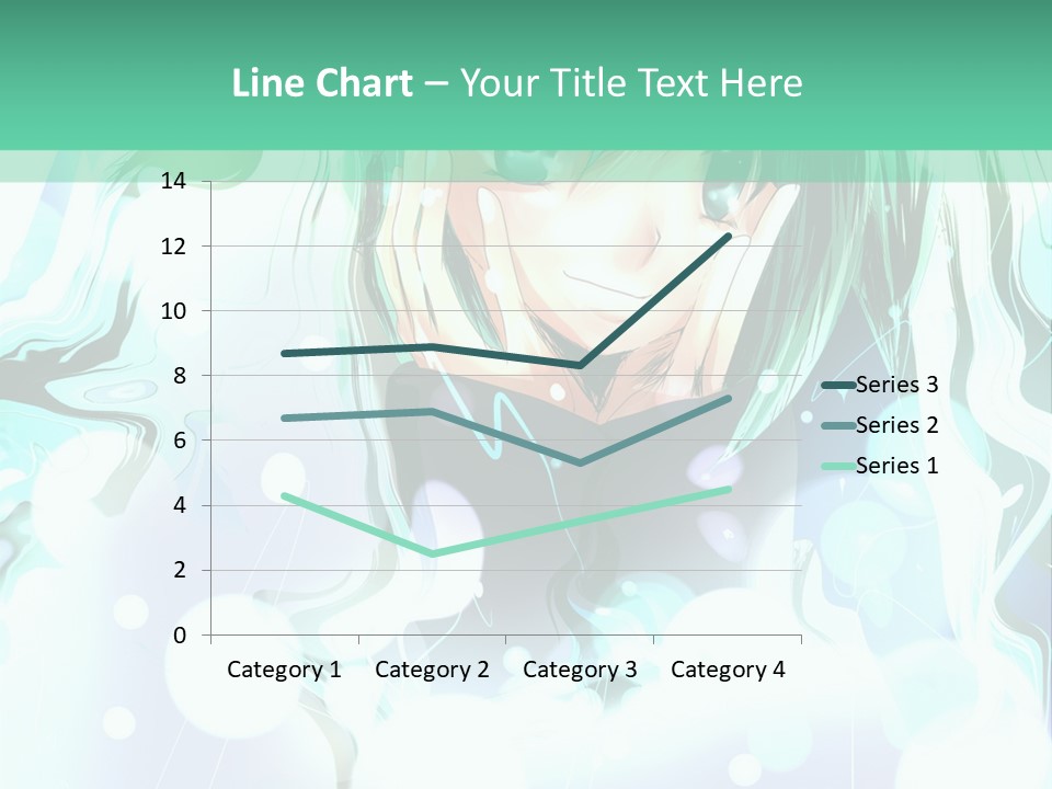 An Anime Character With Green Hair And A Green Background PowerPoint Template