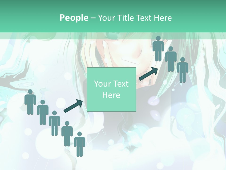 An Anime Character With Green Hair And A Green Background PowerPoint Template