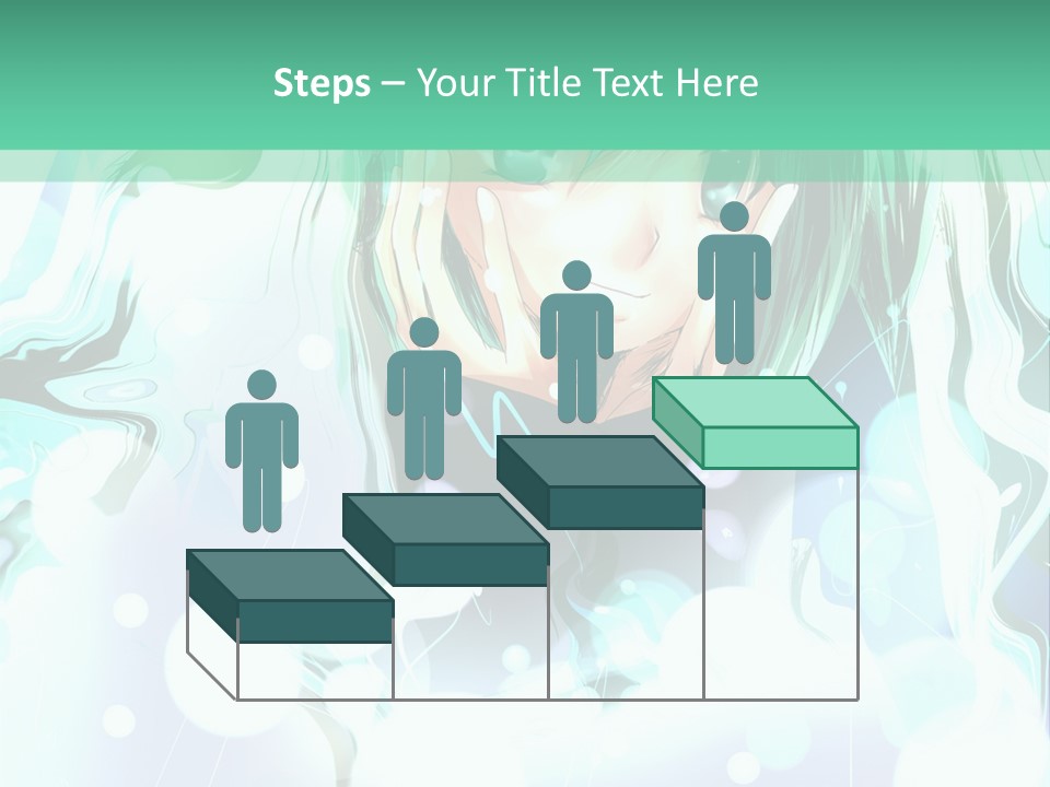 An Anime Character With Green Hair And A Green Background PowerPoint Template