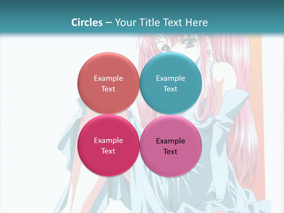 A Girl With Pink Hair Is Sitting On The Floor PowerPoint Template