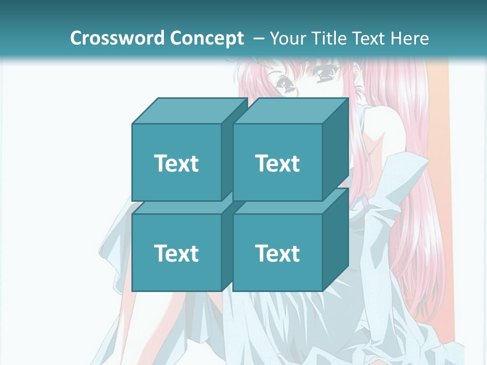 A Girl With Pink Hair Is Sitting On The Floor PowerPoint Template