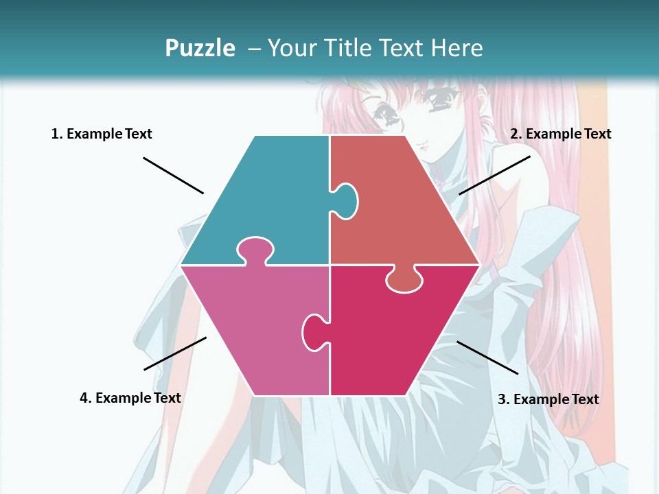 A Girl With Pink Hair Is Sitting On The Floor PowerPoint Template