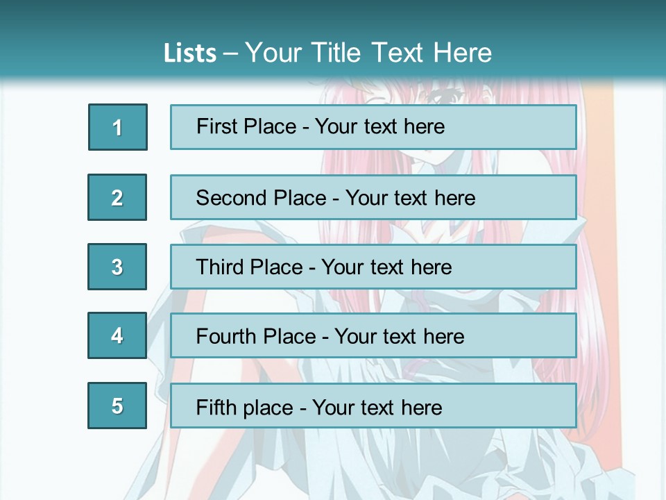 A Girl With Pink Hair Is Sitting On The Floor PowerPoint Template