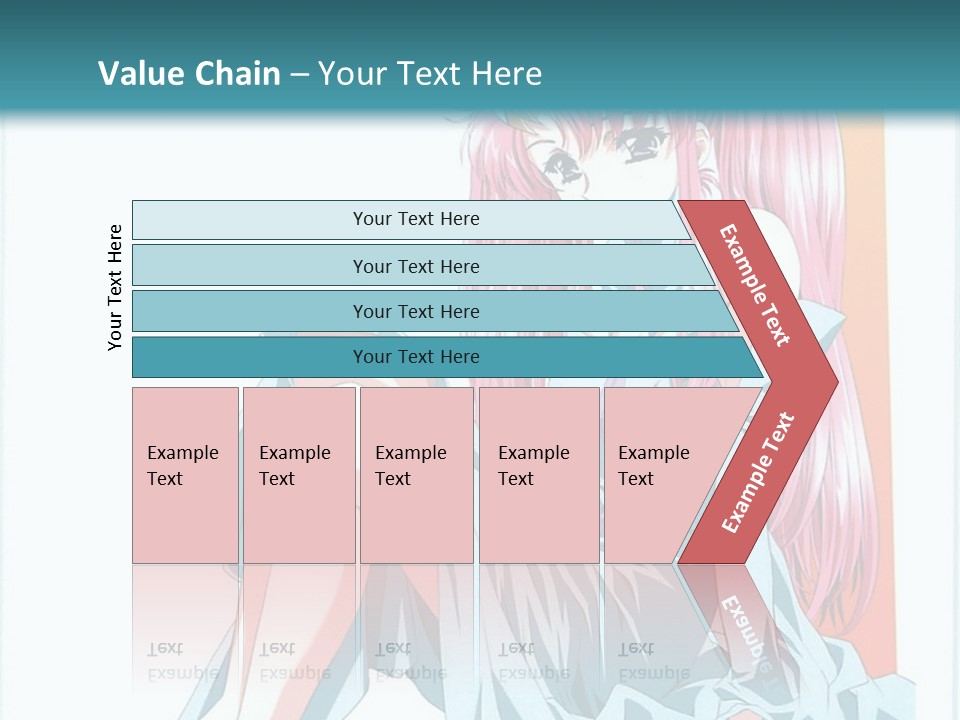 A Girl With Pink Hair Is Sitting On The Floor PowerPoint Template