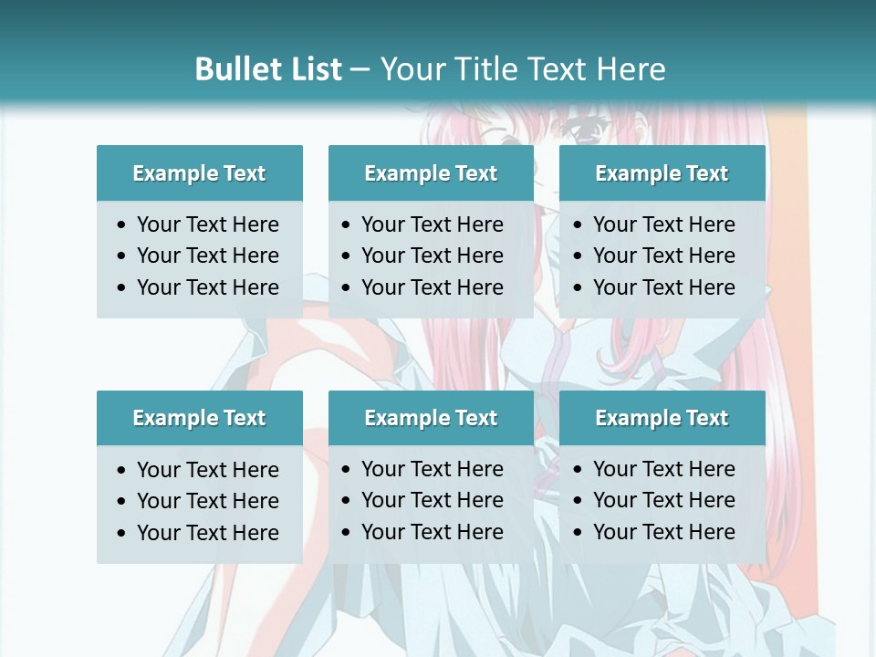 A Girl With Pink Hair Is Sitting On The Floor PowerPoint Template