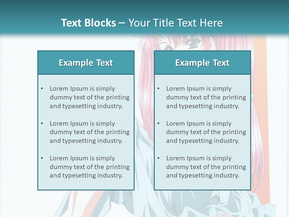 A Girl With Pink Hair Is Sitting On The Floor PowerPoint Template