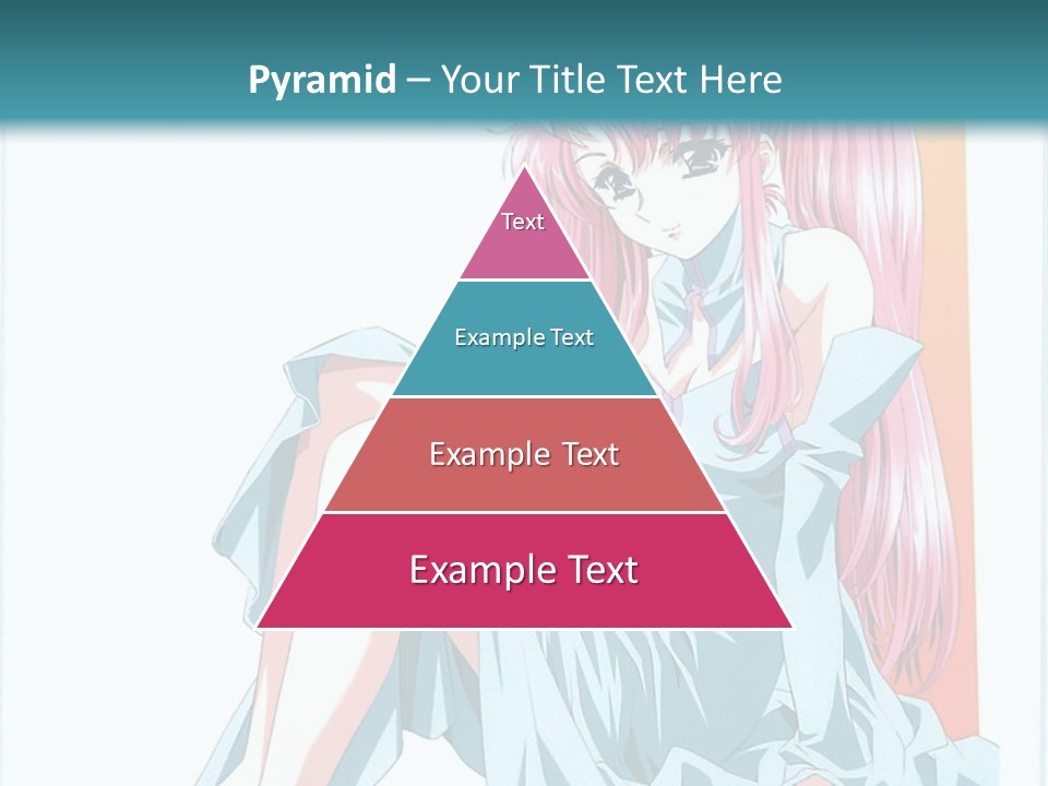 A Girl With Pink Hair Is Sitting On The Floor PowerPoint Template