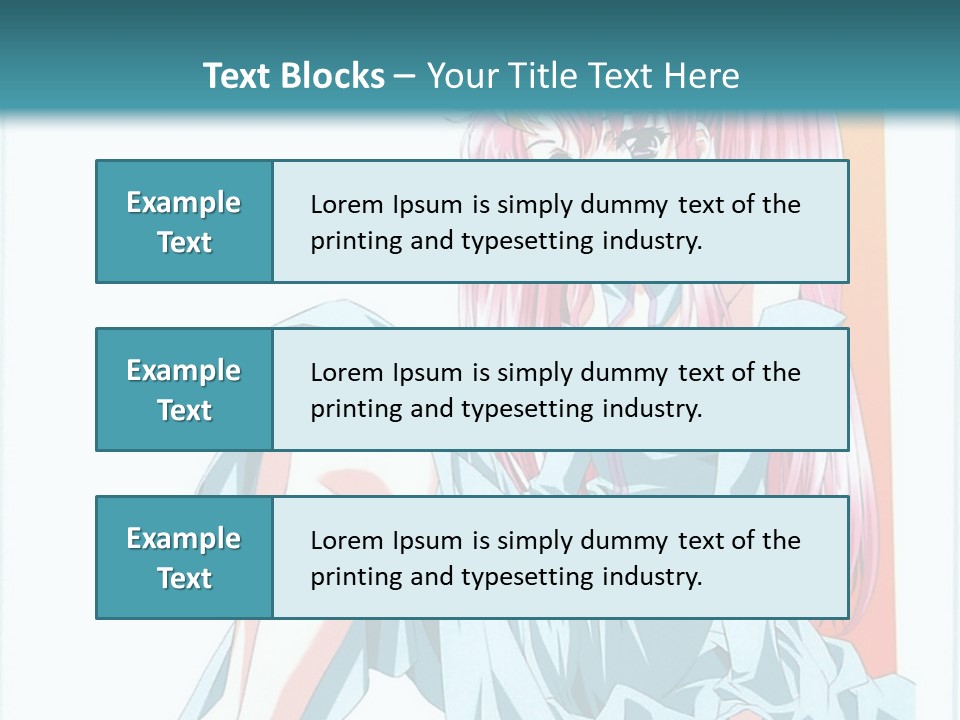 A Girl With Pink Hair Is Sitting On The Floor PowerPoint Template