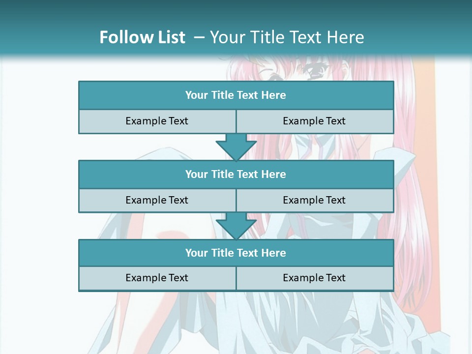 A Girl With Pink Hair Is Sitting On The Floor PowerPoint Template