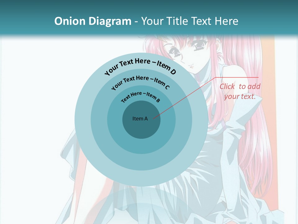 A Girl With Pink Hair Is Sitting On The Floor PowerPoint Template