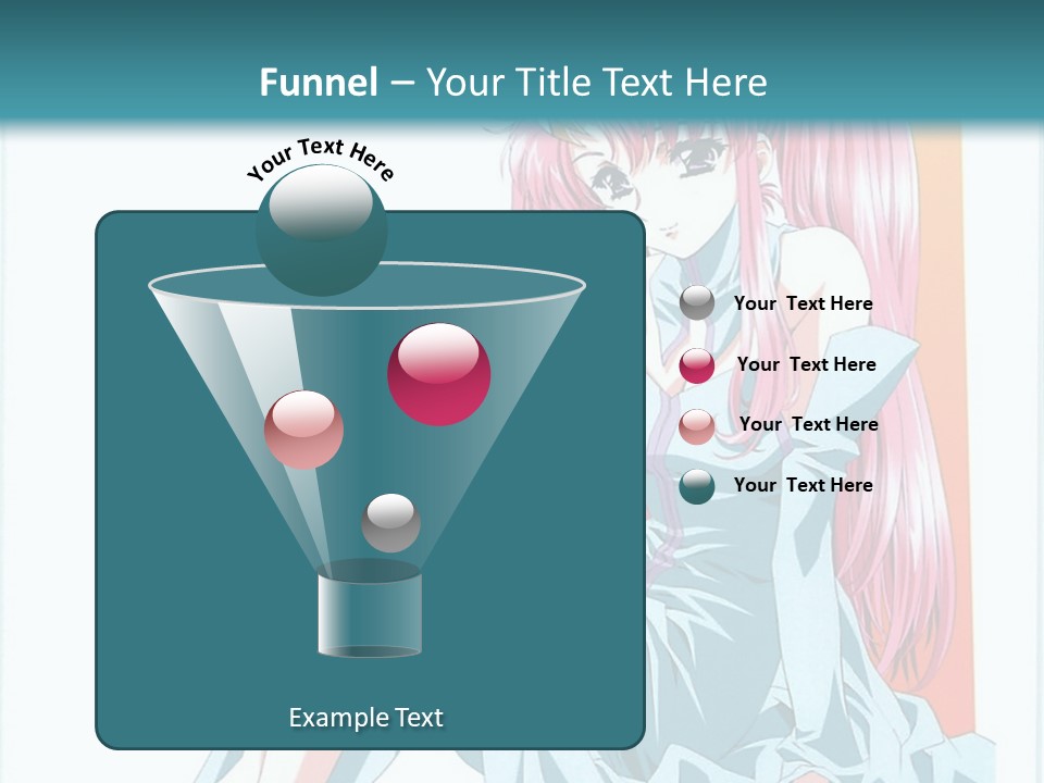 A Girl With Pink Hair Is Sitting On The Floor PowerPoint Template