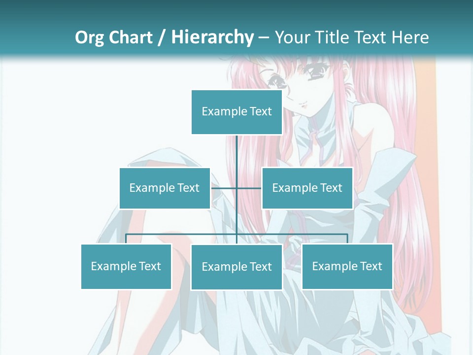 A Girl With Pink Hair Is Sitting On The Floor PowerPoint Template