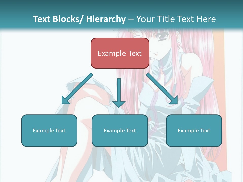 A Girl With Pink Hair Is Sitting On The Floor PowerPoint Template