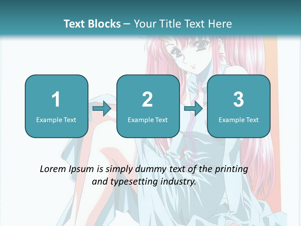 A Girl With Pink Hair Is Sitting On The Floor PowerPoint Template